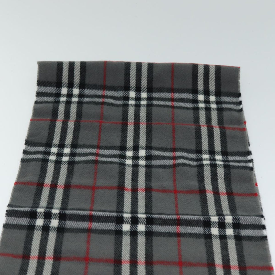 Luxury BurberrySs Nova Check Scarf Wool Gray Auth am6330