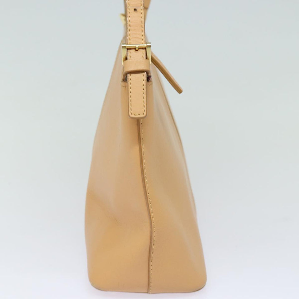 Luxury Burberry Shoulder Bag Leather Beige Auth am6447