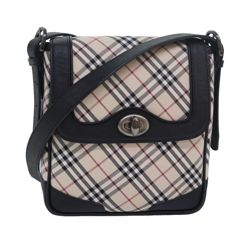 Luxury BurberrySs Nova Check Shoulder Bag Canvas Beige Auth am6582A