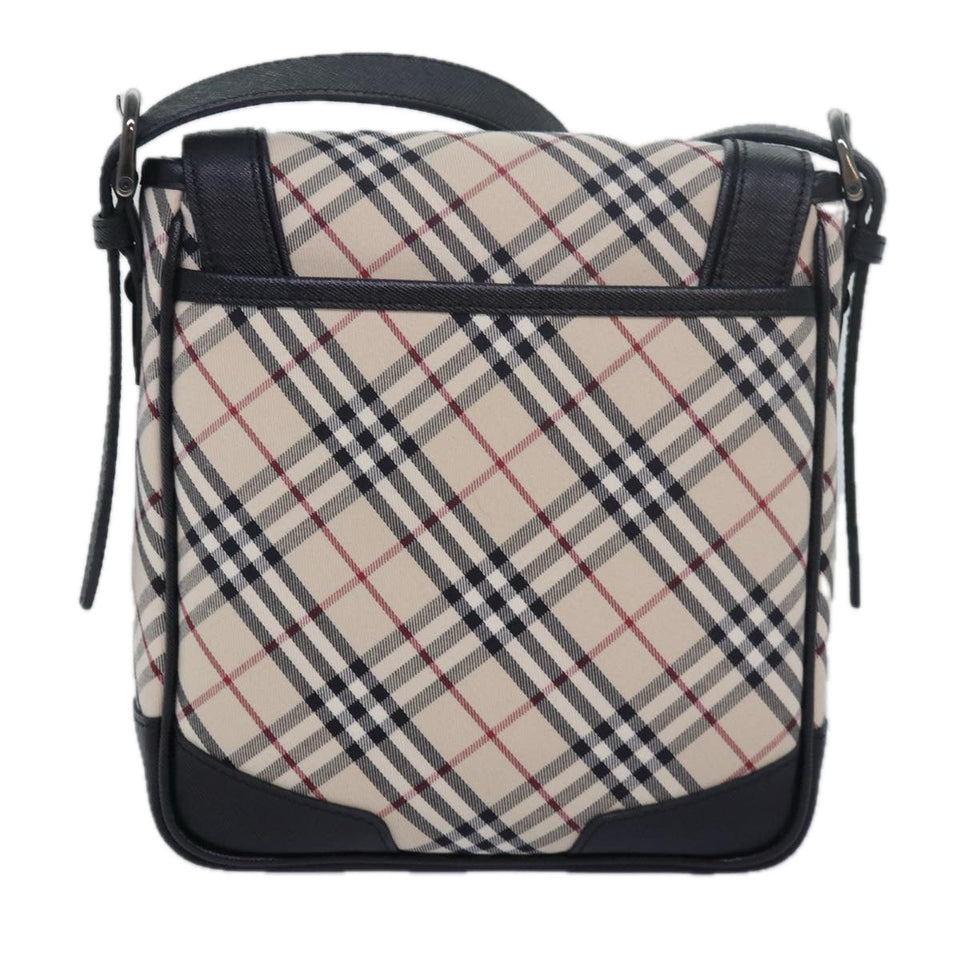 Luxury BurberrySs Nova Check Shoulder Bag Canvas Beige Auth am6582A