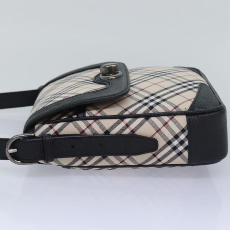 Luxury BurberrySs Nova Check Shoulder Bag Canvas Beige Auth am6582A