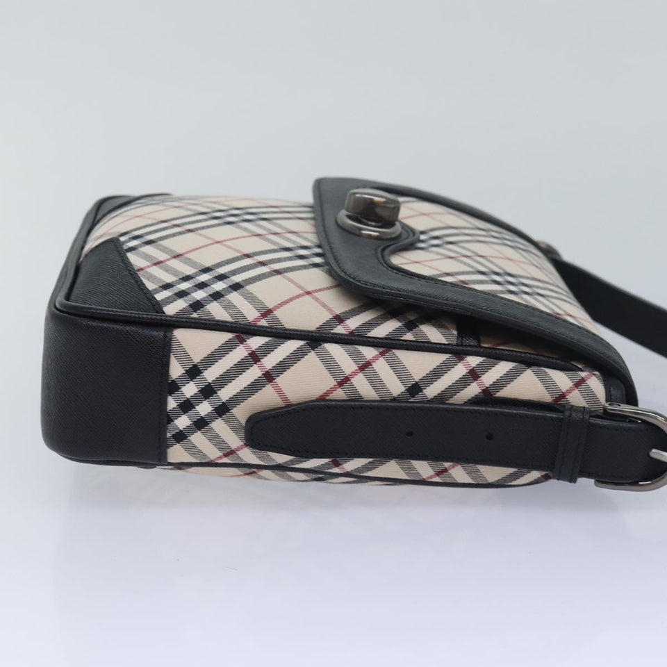 Luxury BurberrySs Nova Check Shoulder Bag Canvas Beige Auth am6582A