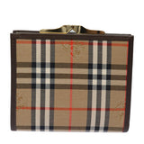 Luxury BurberrySs Nova Check Wallet Canvas Beige Auth am6671