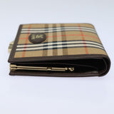 Luxury BurberrySs Nova Check Wallet Canvas Beige Auth am6671