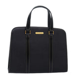 Luxury BurberrySs Hand Bag Leather Black Auth am6686
