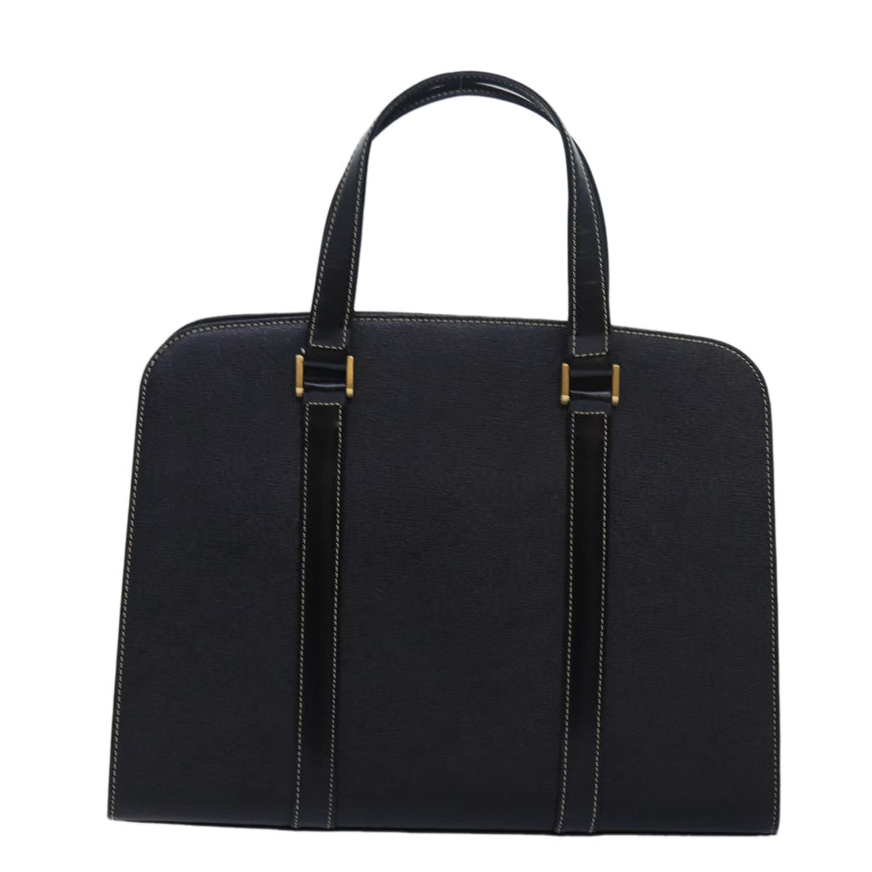 Luxury BurberrySs Hand Bag Leather Black Auth am6686