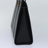 Luxury BurberrySs Hand Bag Leather Black Auth am6686