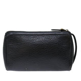 Luxury BurberrySs Clutch Bag Leather Black Auth ar11739