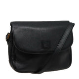 Luxury BurberrySs Shoulder Bag Leather Black Auth ar11985