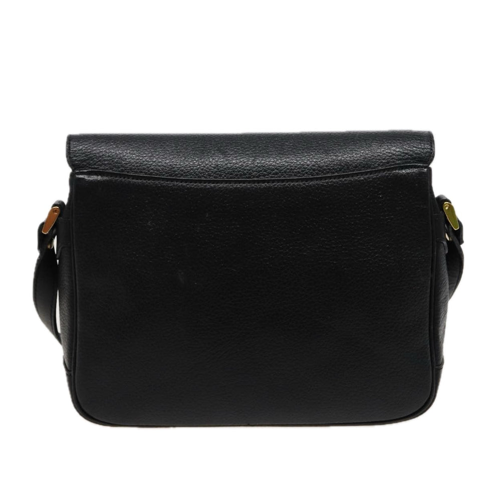Luxury BurberrySs Shoulder Bag Leather Black Auth ar11985