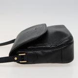 Luxury BurberrySs Shoulder Bag Leather Black Auth ar11985