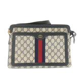 Gucci Sherry Line GG Canvas Shoulder Bag PVC Leather Red Navy ar4424