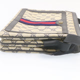 Gucci Sherry Line GG Canvas Shoulder Bag PVC Leather Red Navy ar4424