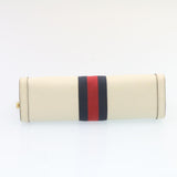 Gucci Sherry Line Chain Shoulder Bag Leather White Red Navy ar5967