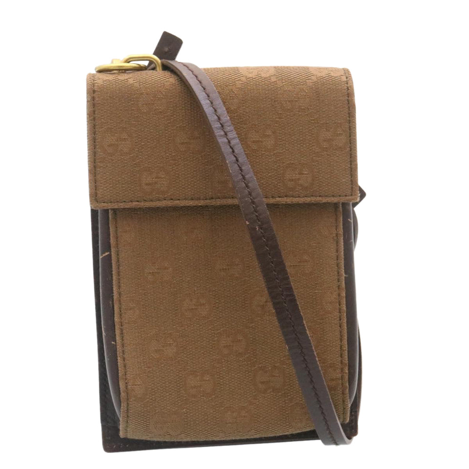 Gucci GG Canvas Shoulder Pouch Beige ar6289