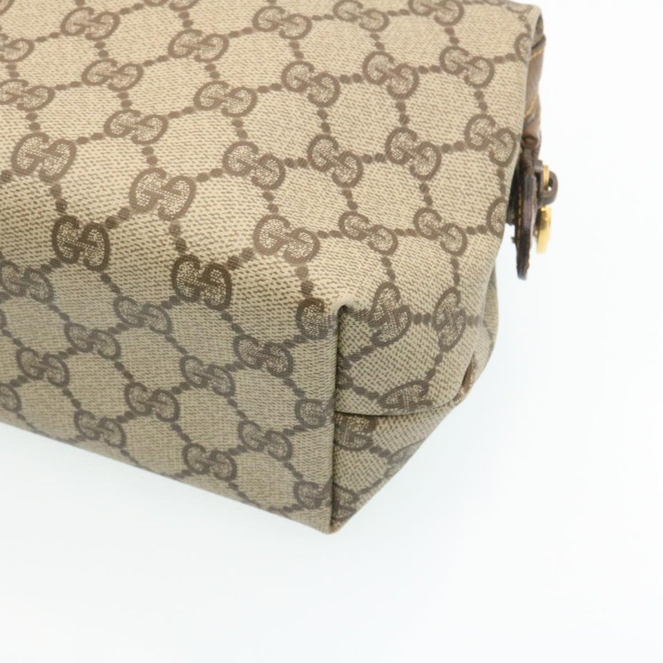 Gucci GG Canvas Pouch PVC Leather Beige ar6441