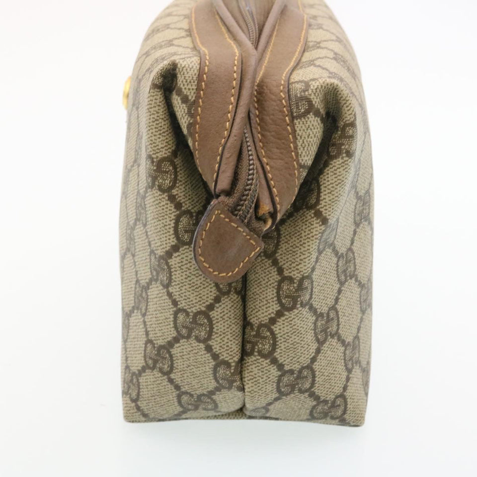 Gucci GG Canvas Pouch PVC Leather Beige ar6441