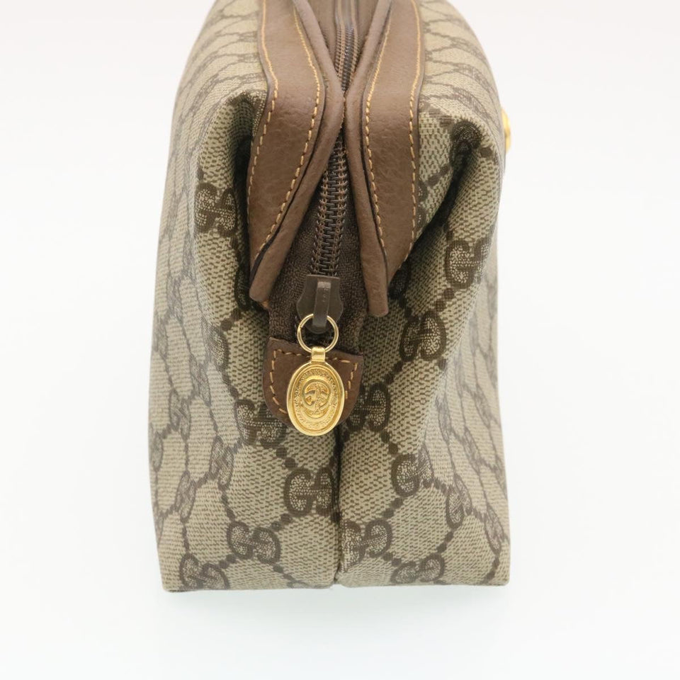 Gucci GG Canvas Pouch PVC Leather Beige ar6441