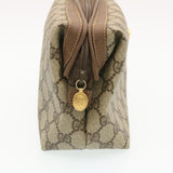 Gucci GG Canvas Pouch PVC Leather Beige ar6441