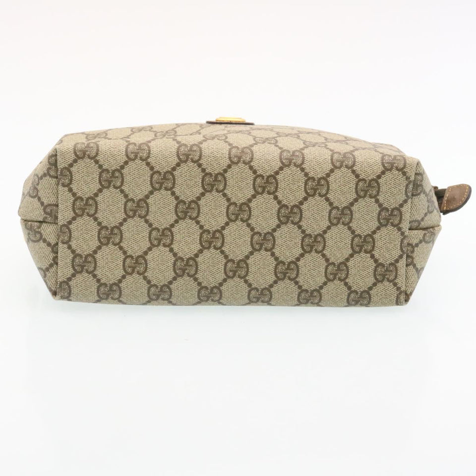 Gucci GG Canvas Pouch PVC Leather Beige ar6441