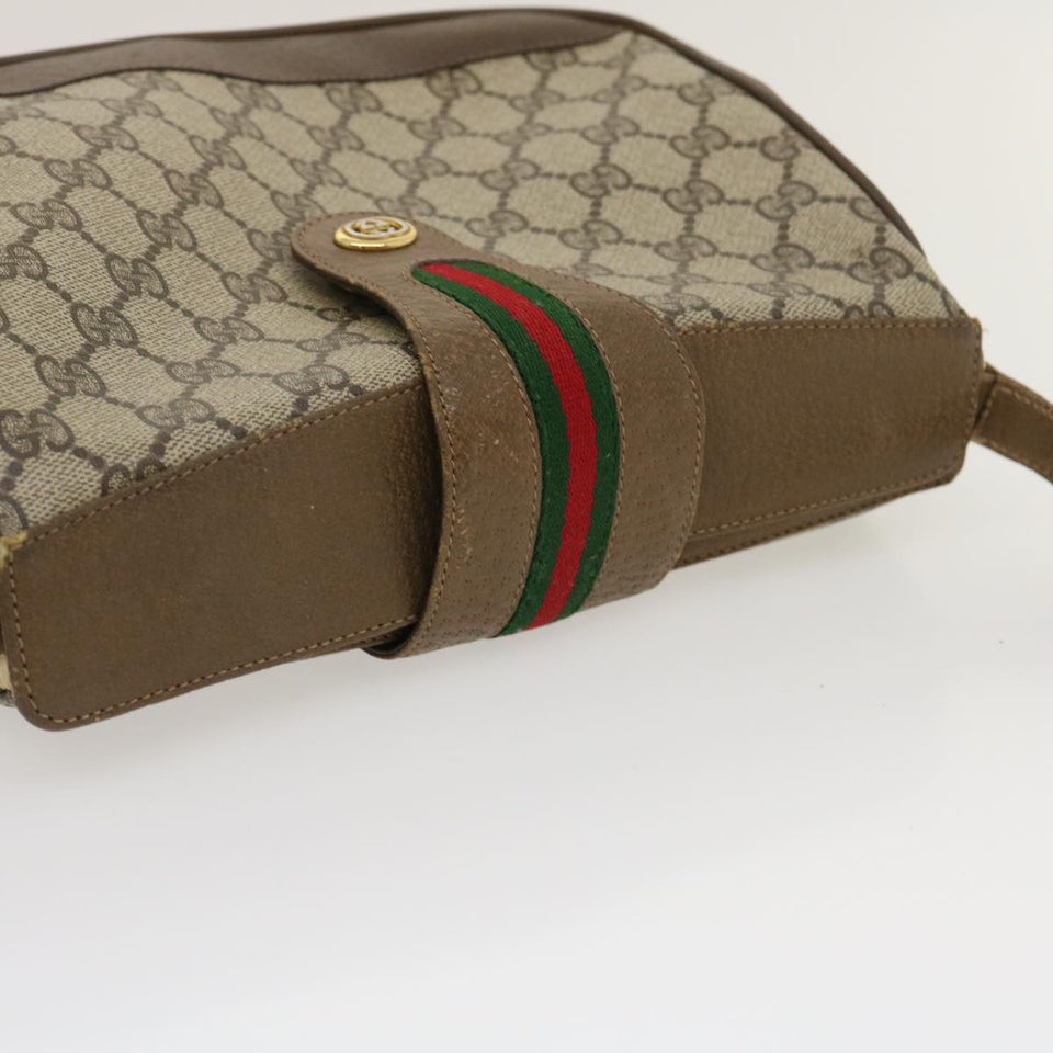 Gucci Web Sherry Line GG Canvas Shoulder Bag Beige Red Green ar6721
