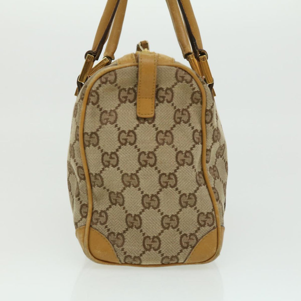 Gucci GG Canvas Sherry Line Hand Bag Beige Brown Red 0000851001553 ar7441