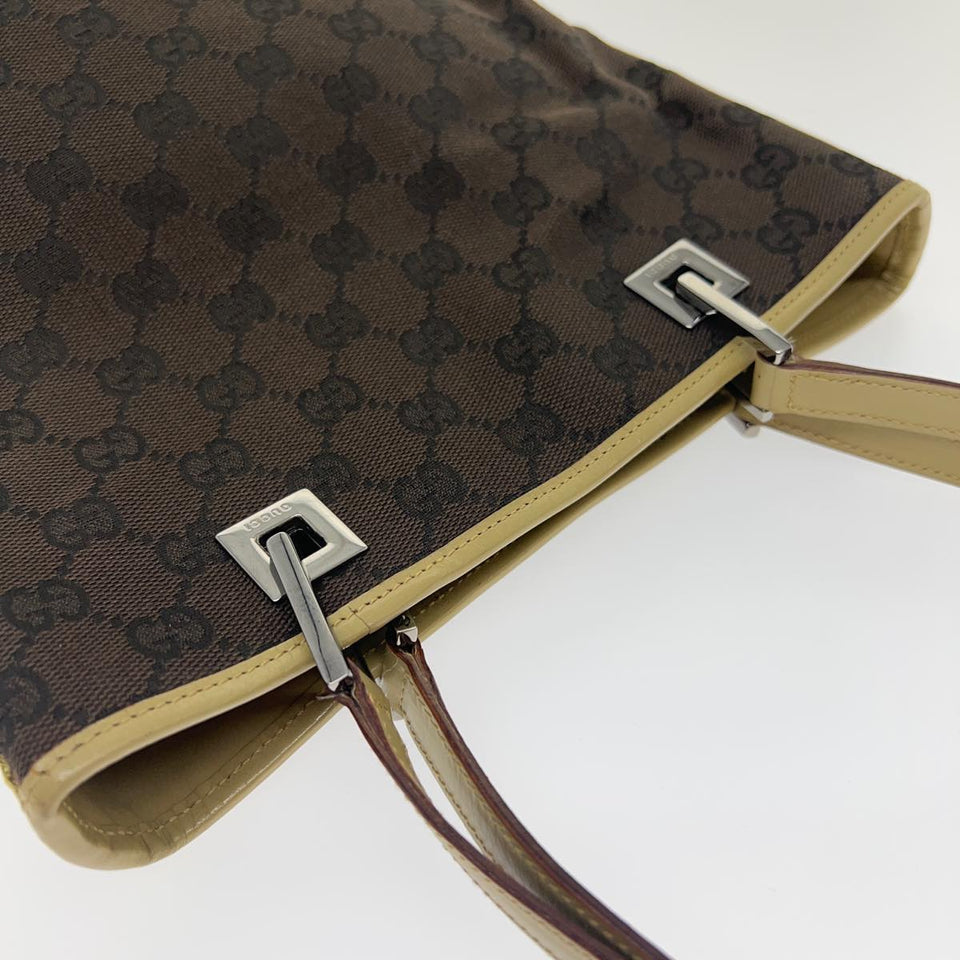 Gucci Sherry Line GG Canvas Tote Bag Khaki Beige ar7449