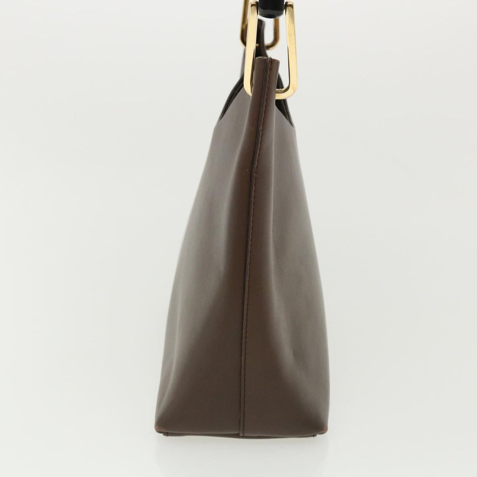Gucci Bamboo Hand Bag Leather Brown ar7565