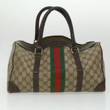 Gucci GG Canvas Web Sherry Line Hand Bag 2Set Beige Red Green ar8498