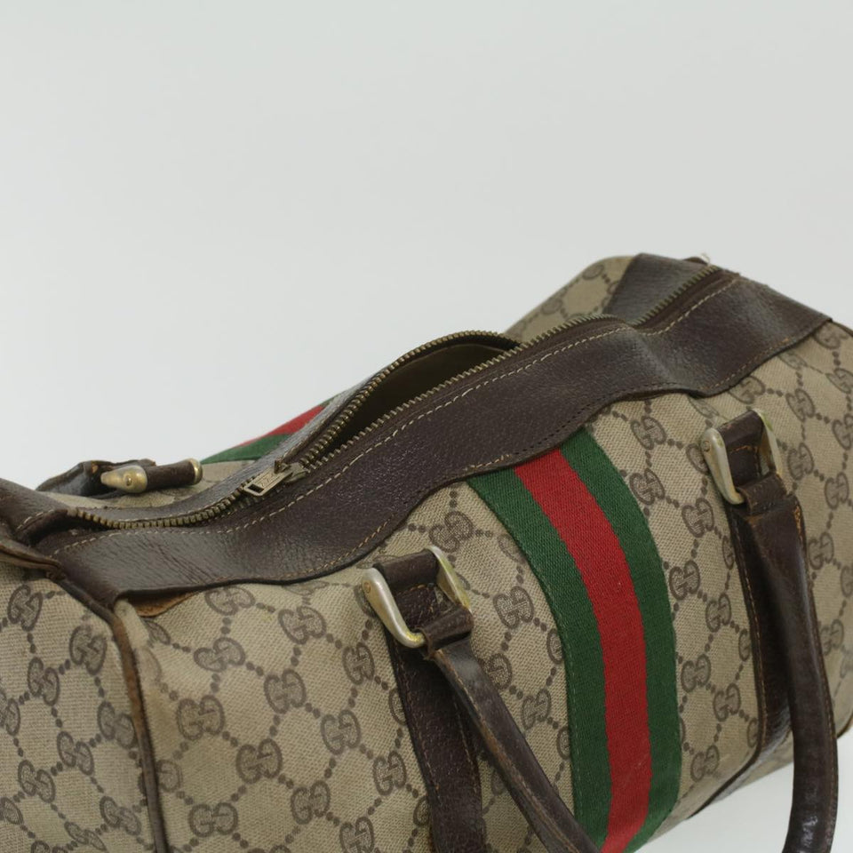 Gucci GG Canvas Web Sherry Line Hand Bag 2Set Beige Red Green ar8498