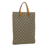 Gucci GG Canvas Hand Bag PVC Leather Beige Orange 117551 ar8725