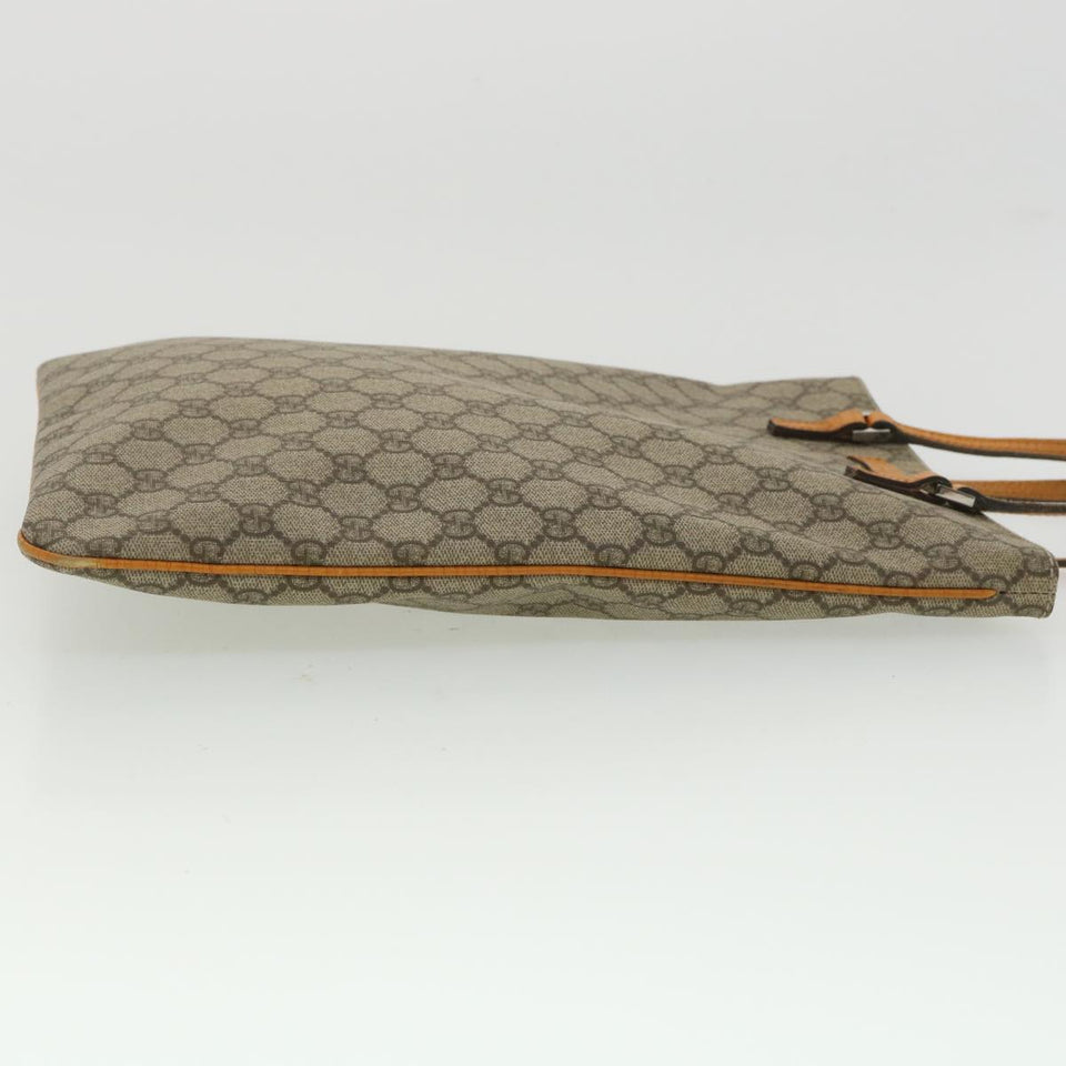 Gucci GG Canvas Hand Bag PVC Leather Beige Orange 117551 ar8725