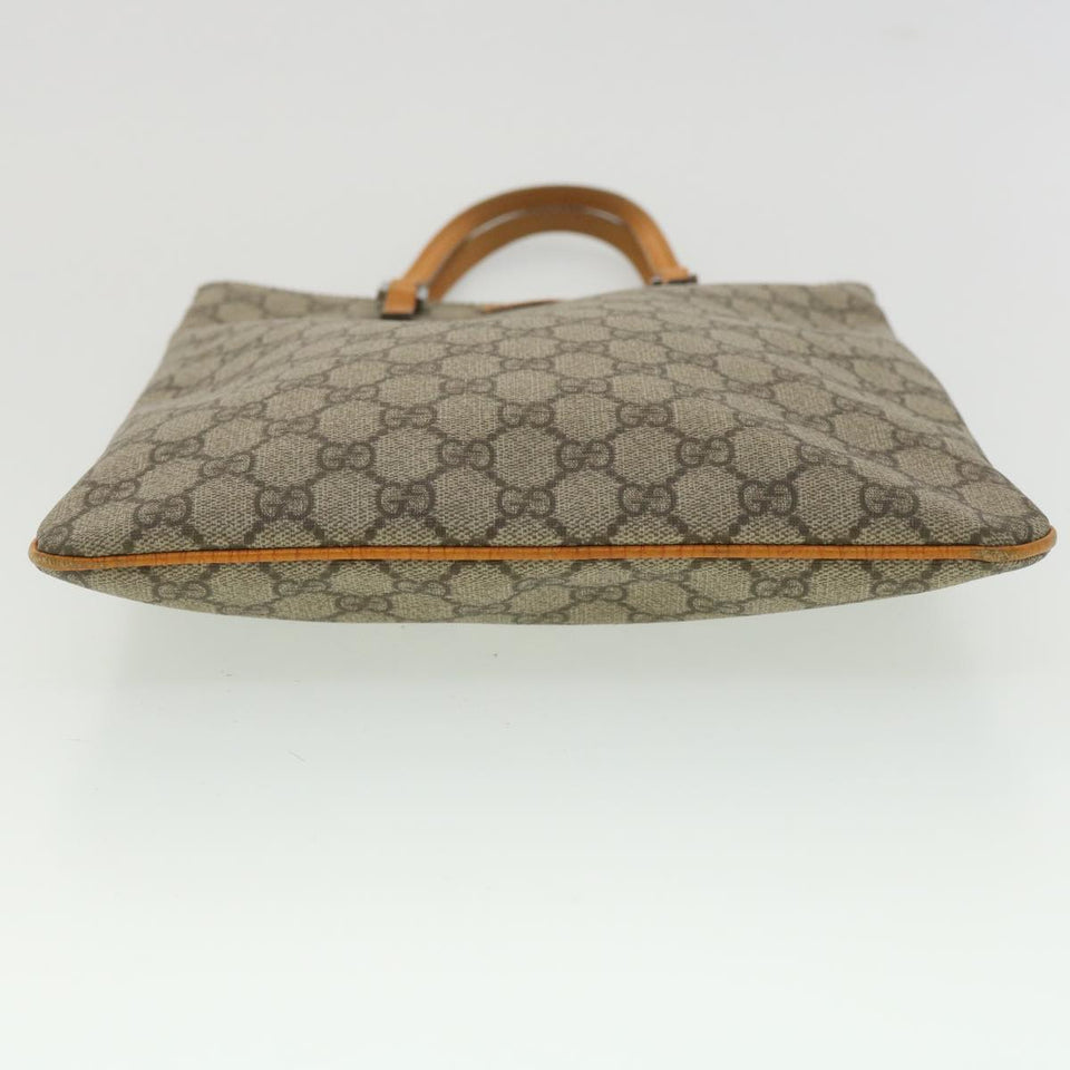 Gucci GG Canvas Hand Bag PVC Leather Beige Orange 117551 ar8725