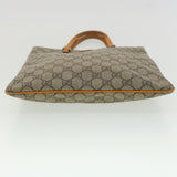Gucci GG Canvas Hand Bag PVC Leather Beige Orange 117551 ar8725