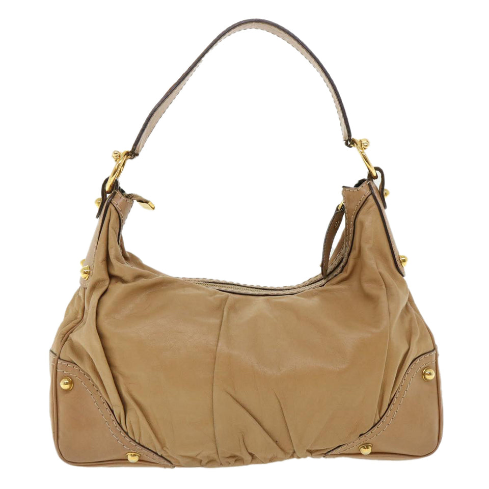 Gucci Shoulder Bag Leather Beige 211966 ar8735
