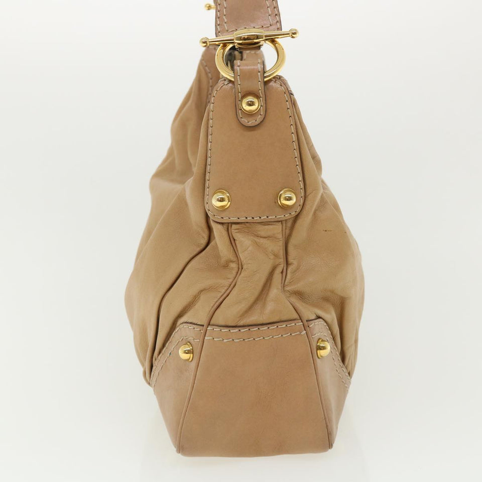 Gucci Shoulder Bag Leather Beige 211966 ar8735