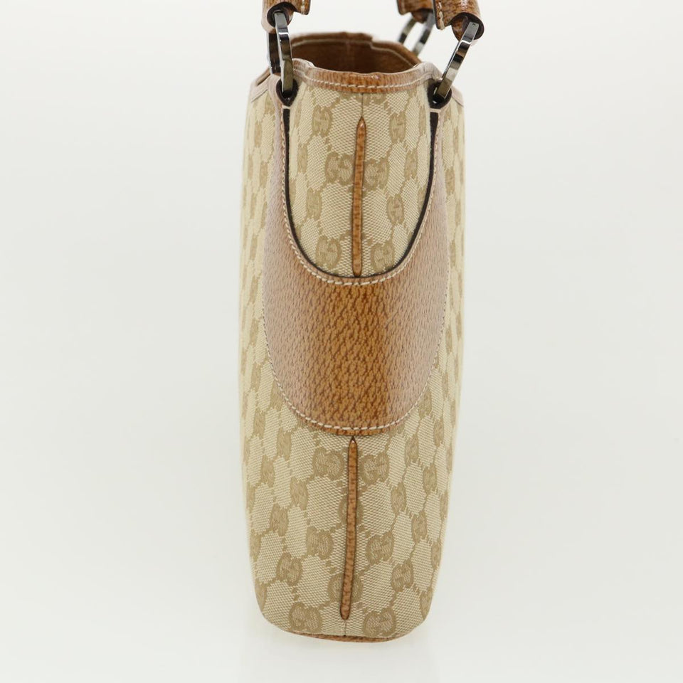 Gucci GG Canvas Hand Bag Canvas Beige Brown 113015 ar8857
