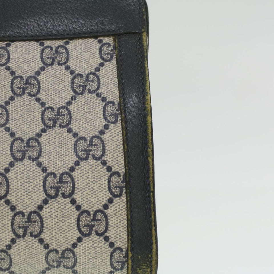 Gucci GG Canvas Sherry Line Clutch Bag PVC Leather Gray Red Navy ar8911