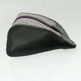 Gucci GG Canvas Sherry Line Clutch Bag PVC Leather Gray Red Navy ar8911