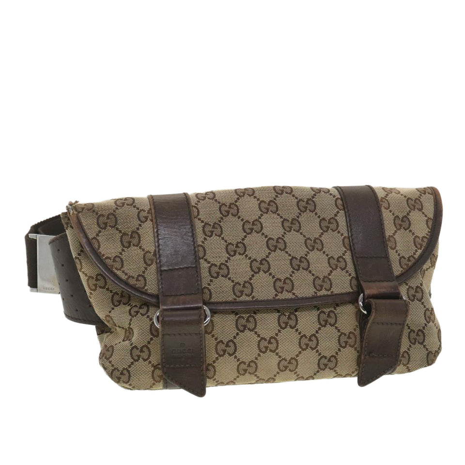 Gucci GG Canvas Waist Bag Beige 145851 ar9075