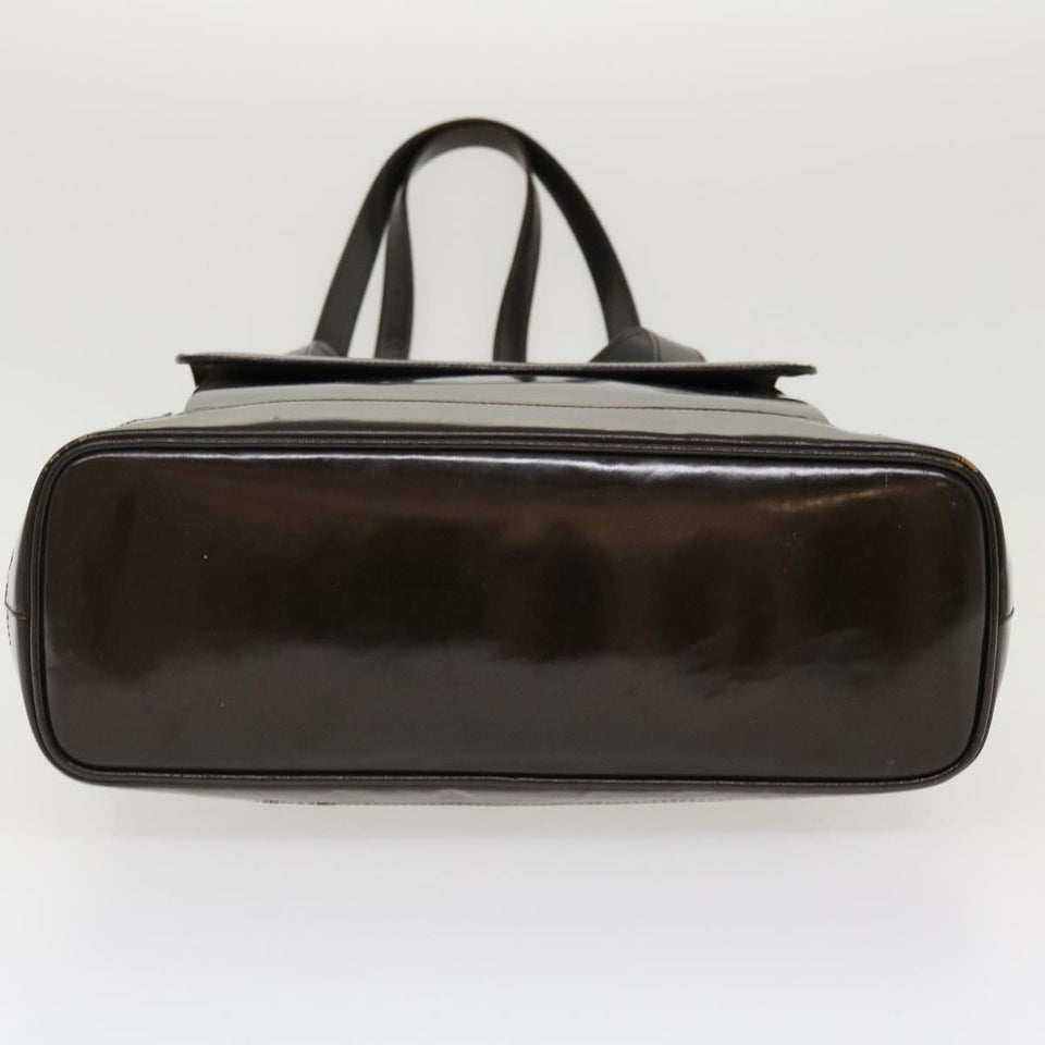 Gucci Bamboo Shoulder Bag Patent leather Brown 001.2214.1649 ar9167