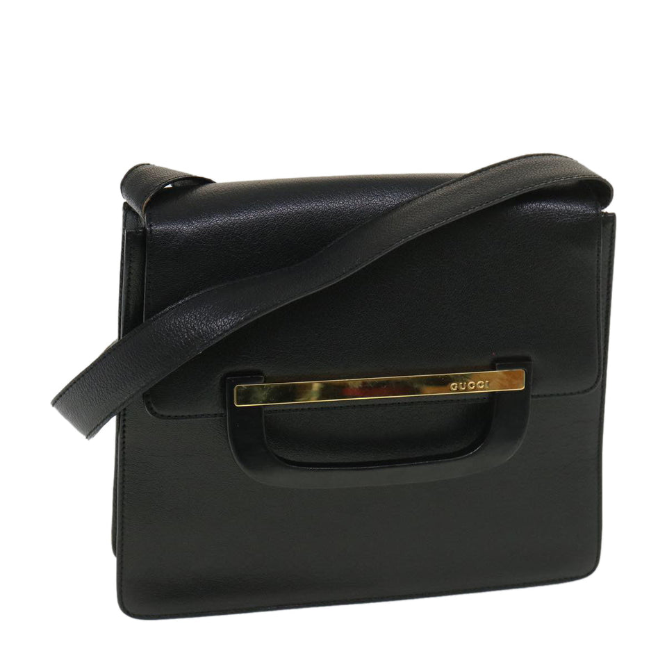 Gucci Shoulder Bag Leather Black ar9186