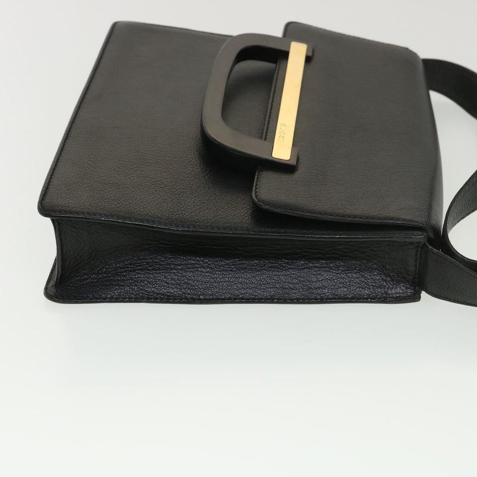 Gucci Shoulder Bag Leather Black ar9186
