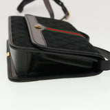Gucci GG Canvas Web Sherry Line Shoulder Bag Black Red Green ar9276