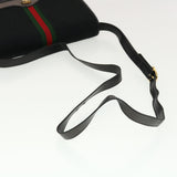 Gucci GG Canvas Web Sherry Line Shoulder Bag Black Red Green ar9276
