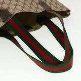 Gucci GG Canvas Web Sherry Line Tote Bag Beige Red Green ar9393