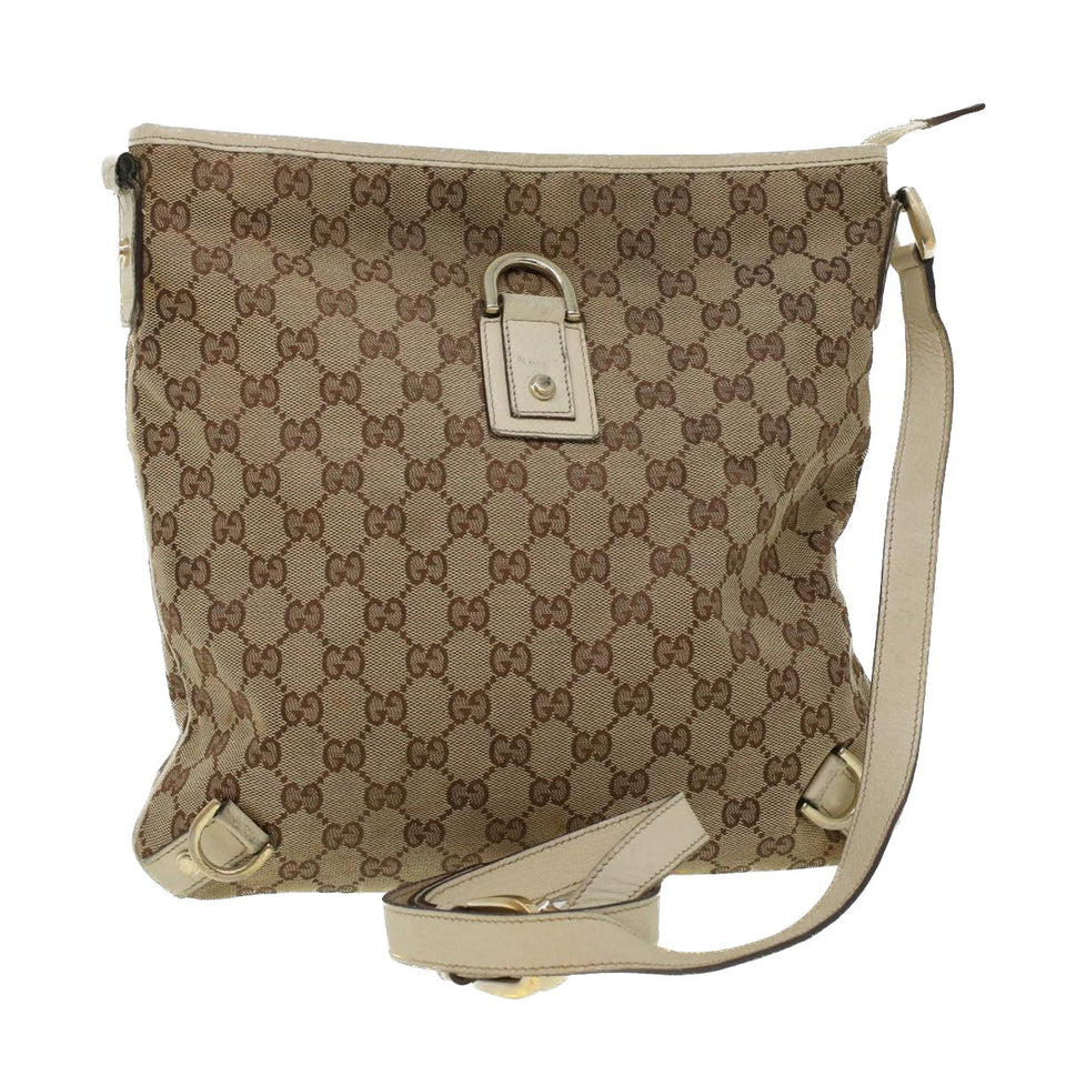 Gucci GG Canvas Shoulder Bag Beige 131326 ar9404