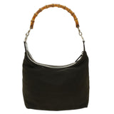 Gucci Bamboo Shoulder Bag Nylon Brown 0000531200047 ar9405