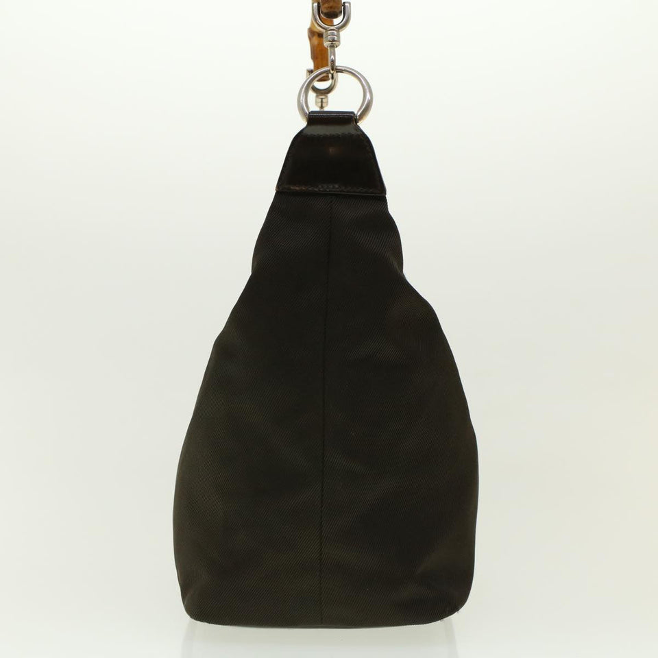 Gucci Bamboo Shoulder Bag Nylon Brown 0000531200047 ar9405