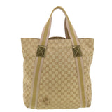 Gucci GG Canvas Sherry Line Tote Bag Beige Green Pink 189669 ar9408